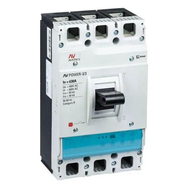Выключатель автоматический av power-3/3 630а 50ка etu2.2 EKF MCCB-33-630-2.2-AV