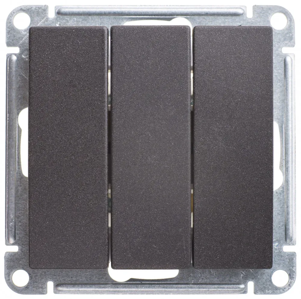 W59 Выключатель трехклавишный, 10АХ, механизм, черный бархат SE (Потенциал) VS0510-351-6-86