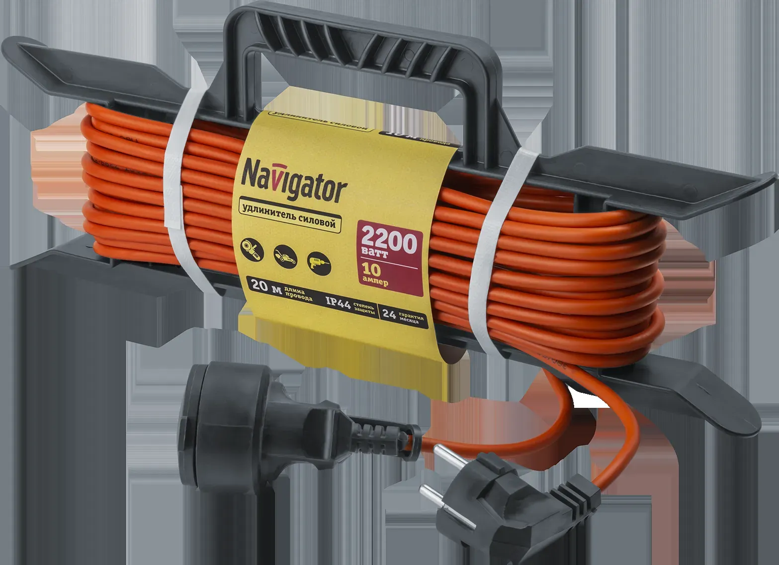 Удлинитель силовой NPE-F-20-E-3x1 на рамке c/з 20м ПВС 3х1 2200 Вт IP44 Navigator Group 29861