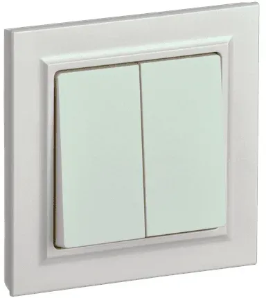 BRITE Выключатель двухклавишный 10А в сборе ВСР10-2-0-БрЖ жемчуг IEK IEK BR-V20-0-10-K36-F