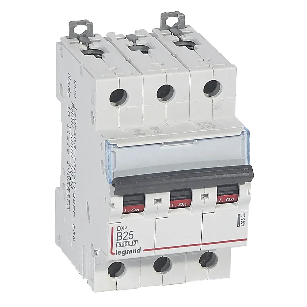 Выключатель автоматический трехполюсный 25а b dx3 6ka/10ka LEGRAND/DACCORD 407563