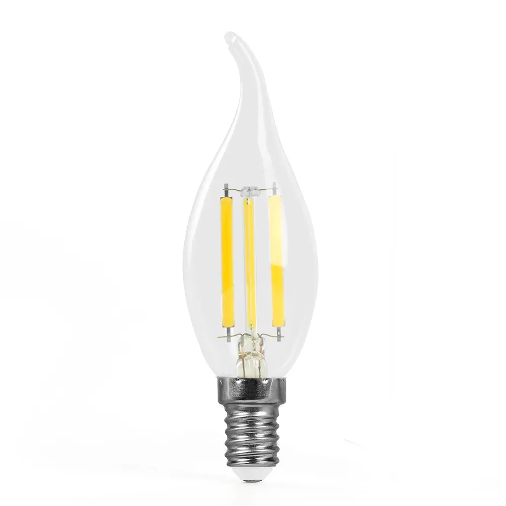 Лампа светодиодная LED 8вт Е14 белый свеча на ветру FILAMENT Feron.PRO