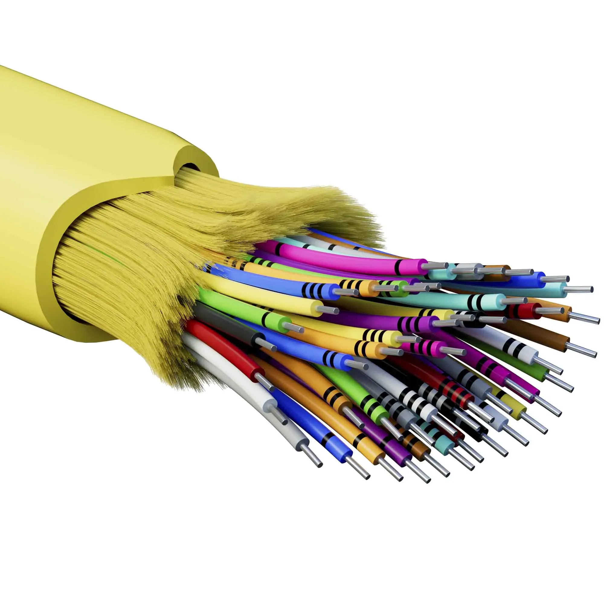 Кабель волоконно-оптический, распределительный, арамидные упрочняющие нити, для внутренней прокладки, нг(А)-HF, 48 ОВ, категорияOS8 (G.652.D) плотный буфер, 0,4 кН, барабан 500 м