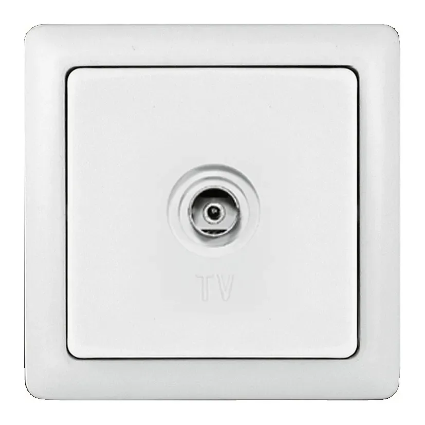 ХИТ Розетка телевизионная TV скрытая оконечная белая SE (Потенциал) RAT-1S3-B