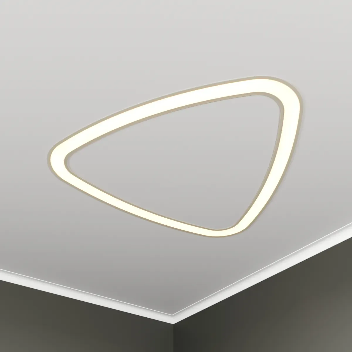 Светильник светодиодный RVE-LBX-HOLE-LITUS-446-VG (Треугольник Рело закругл. с отв. 446х426х80мм S50мм 24Вт встраиваемый под шпаклевку 4000K Белый) RVElektro RVE00003620