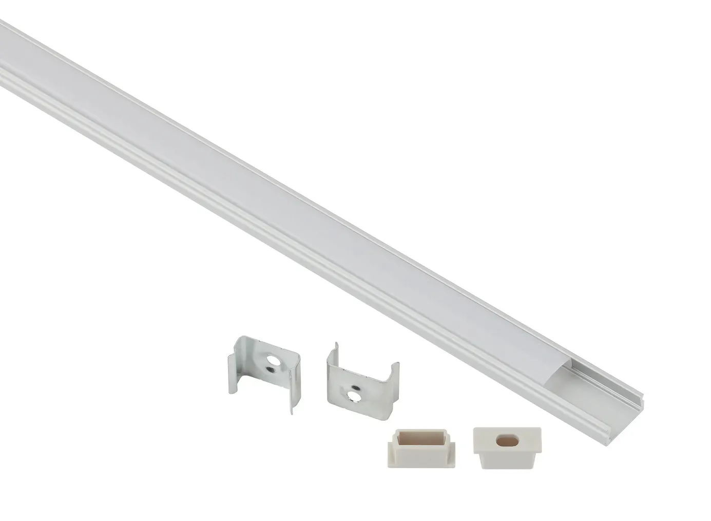 Комплект с накладным анодированным профилем 1506-1m 15х6мм, 1м, серебристый САВ262 ЭРА Б0062757