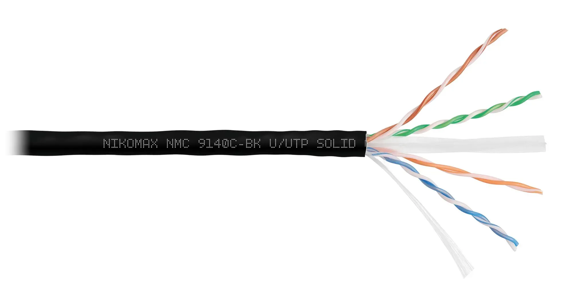 Витая пара U/UTP 4 пары Кат 6 solid BC AWG23 (0.57мм) IN LSZH нг(А)-HF черный 305м