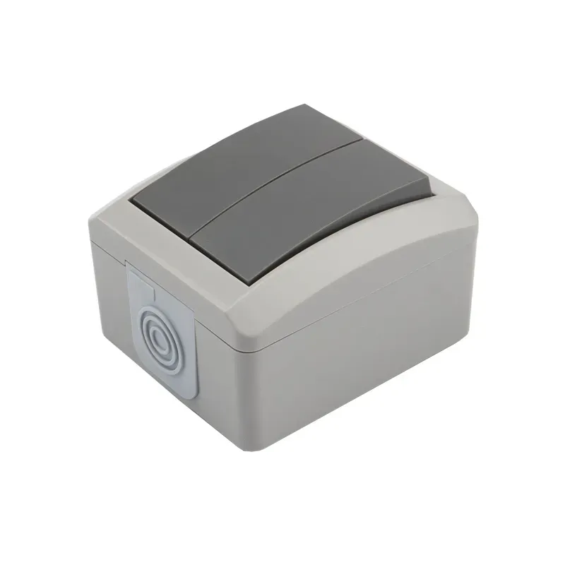 Выключатель двухклавишный INDUSTRIAL IP54, о/у, серый REXANT KR-78-0609