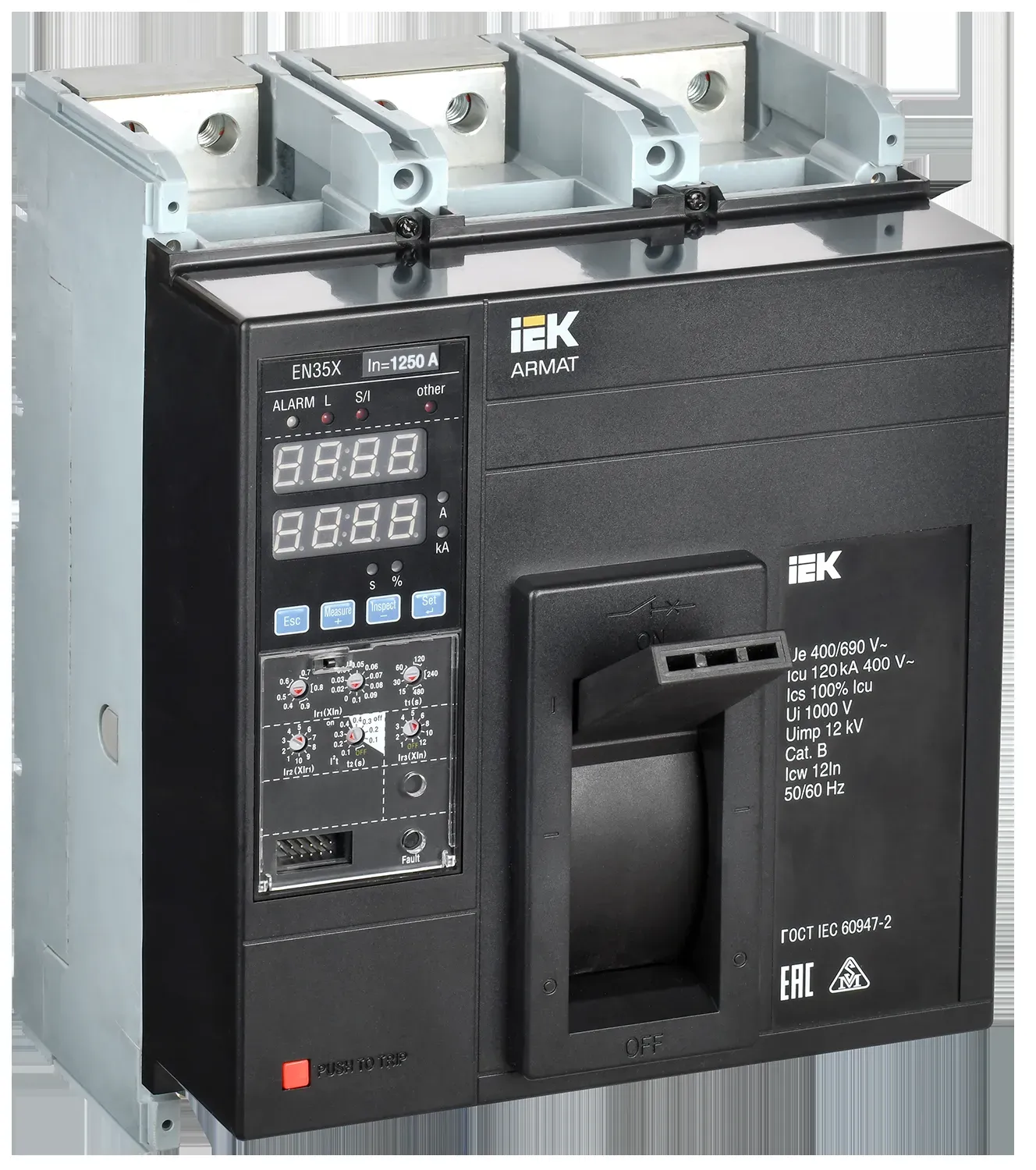 Armat автоматический выключатель в литом корпусе 3p типоразмер n 120ка 1250а расцепитель электронный стандартный IEK AR-MCCB-3N-120-1250A-ELSC