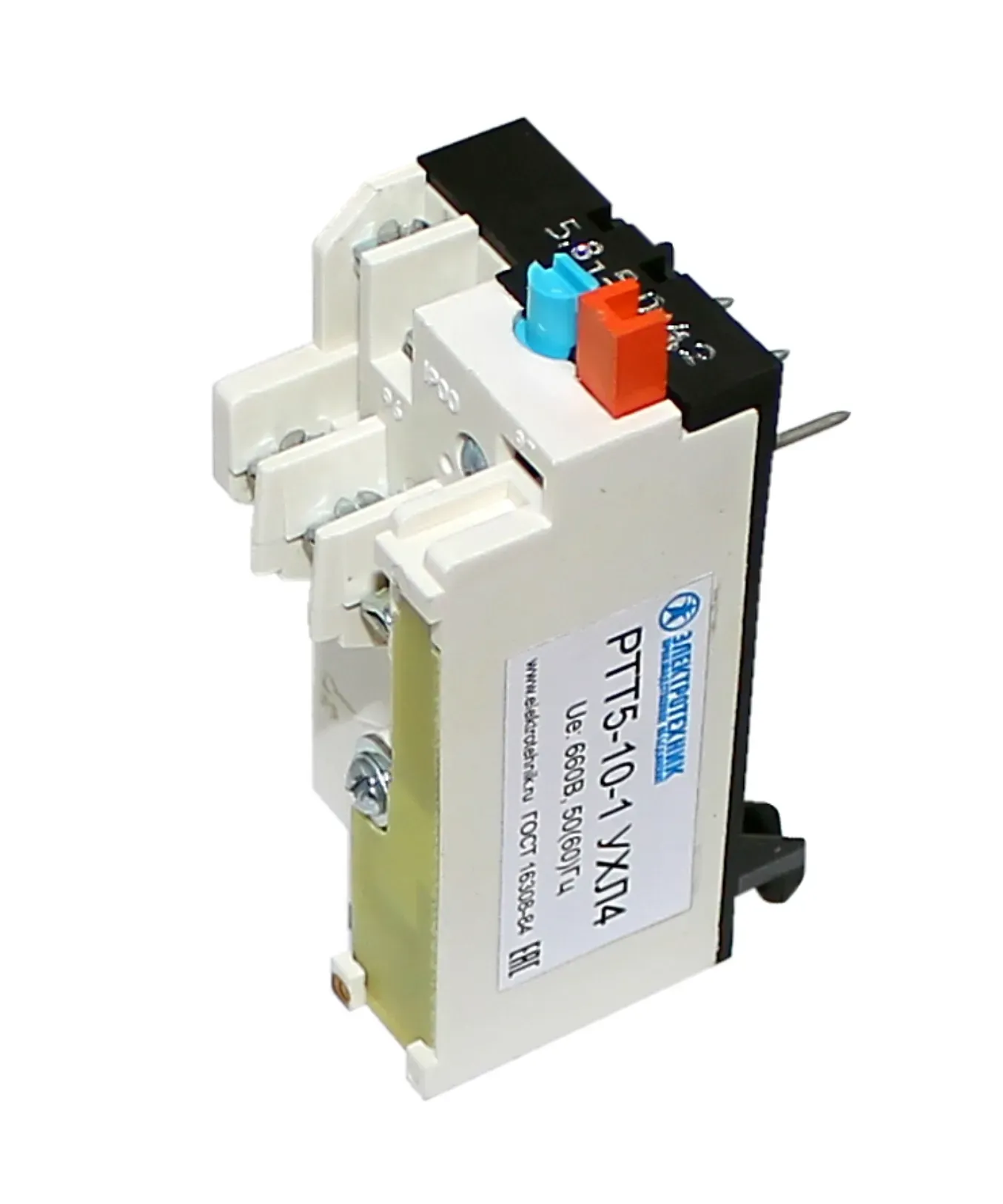 Реле электротепловое токовое РТТ5-10-2 УХЛ4, 6,30А, 660В/50Гц, 1п, 5,40-7,20А, ручной возврат, IP00 Электротехник ET003106