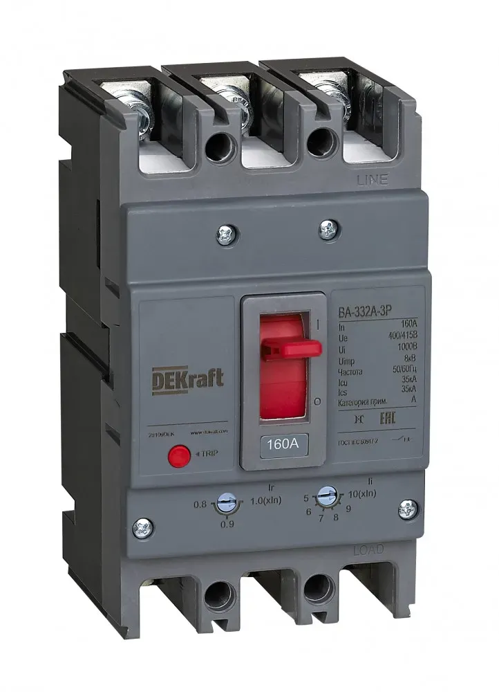 Силовой авт. выкл. 3P 125A 35кА ВА-332А SE (Dekraft) 28107DEK