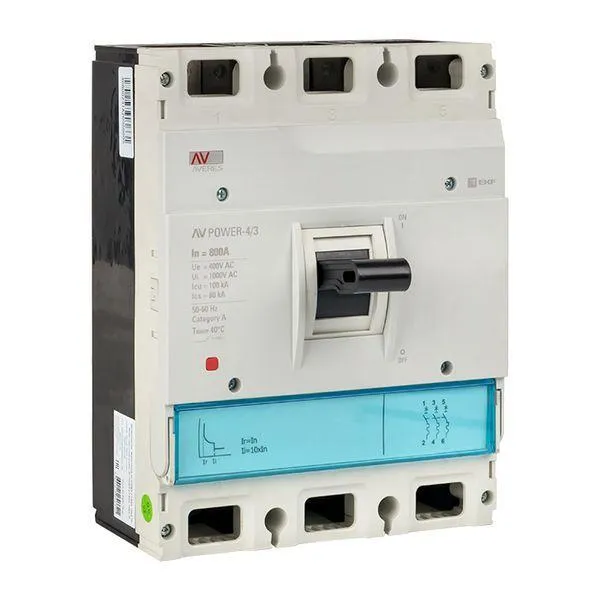 Автоматический выключатель av power-4/3 800а 100ka tr averes EKF MCCB-43-800H-TR-AV