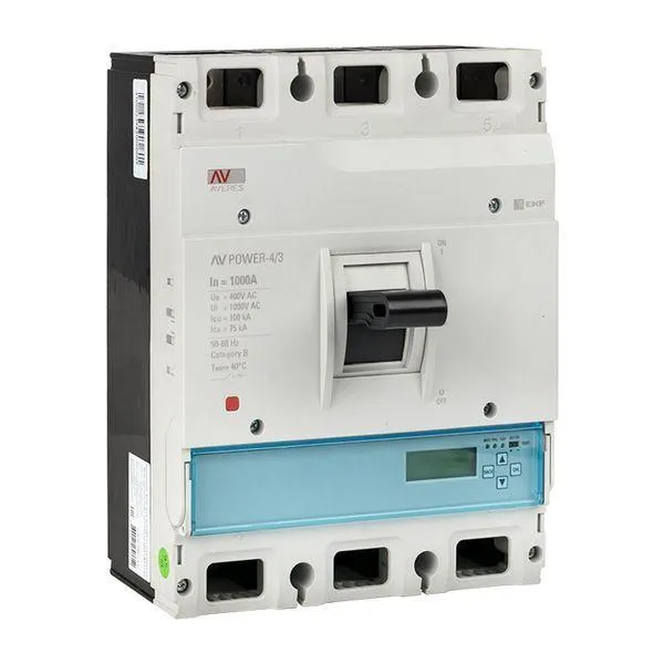 Автоматический выключатель av power-4/3 1000а 100ka etu6.0 averes EKF MCCB-43-1000H-6.0-AV