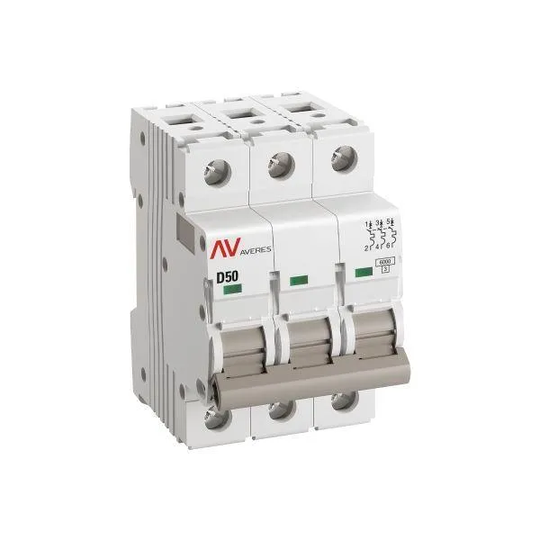 Выключатель автоматический av-6 3p 50a (d) 6ка averes EKF MCB6-3-50D-AV