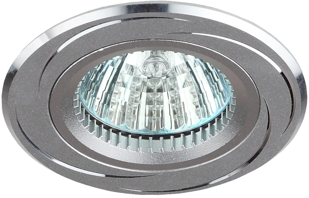 Светильник встраиваемый алюминиевый KL34 AL/SL/1 MR16, 12V, 50W хром ЭРА Б0049565