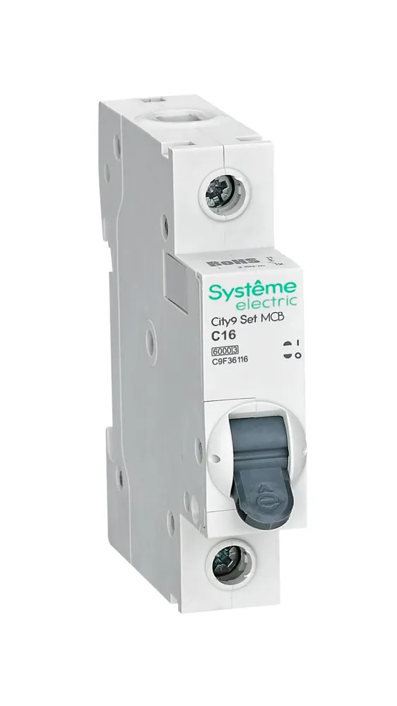 Выключатель автоматический однополюсный (АВ) С 16А 1P 6kA 230В City9 Set SE (Systeme) C9F36116