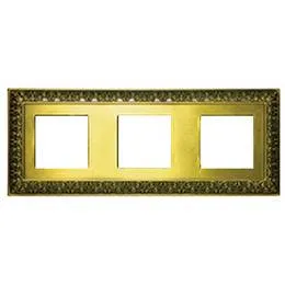 Ecoplast Рамка 3-постовая декоративная металлическая в комплекте с суппортами (бронза), LK45 Экопласт 854320-1