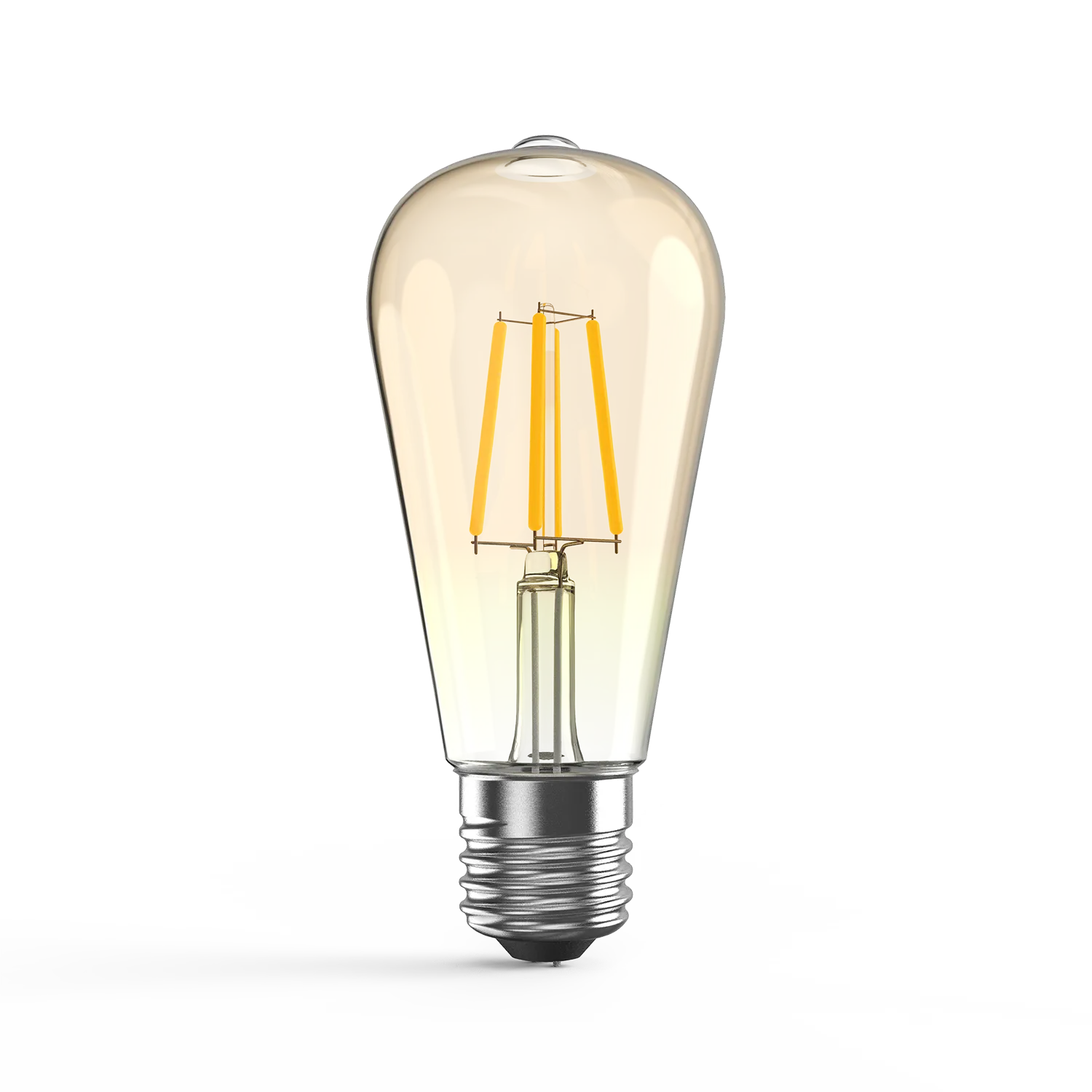 Лампа светодиодная филаментная led 6 вт 620 лм 2400к ac185-265в e27 st64 теплая золотистая колба диммируемая black filament GAUSS 102802006-D