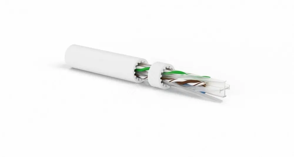 Витая пара U/UTP кат 6a 4 пары AWG23 solid IN LSZH нг(А)-HF белый 500м