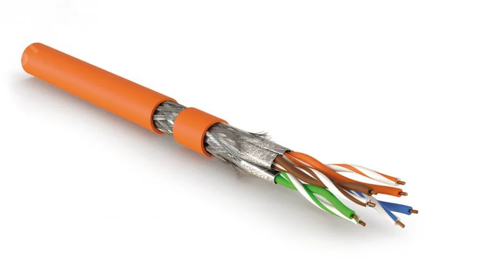 Витая пара S/FTP кат 8.1 4 пары AWG23 solid IN LSZH нг(А)-HF оранжевый 500м