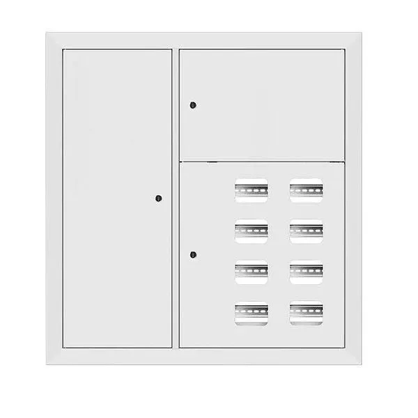 Щит этажный 8 кв. ral9003 со слаботочным отсеком слева (1000х950х160) proxima EKF MB29-V-8Z-RAL9003