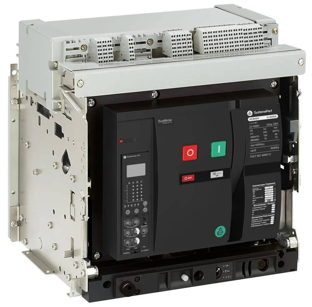 Выключатель автоматический ACB2 4000A 100KA 4P ВЫК,ГП 6.0H SGR. 8NO+8NC MCH+XF+MX AC230V SE (Systeme) SPA40H404DHNN58G