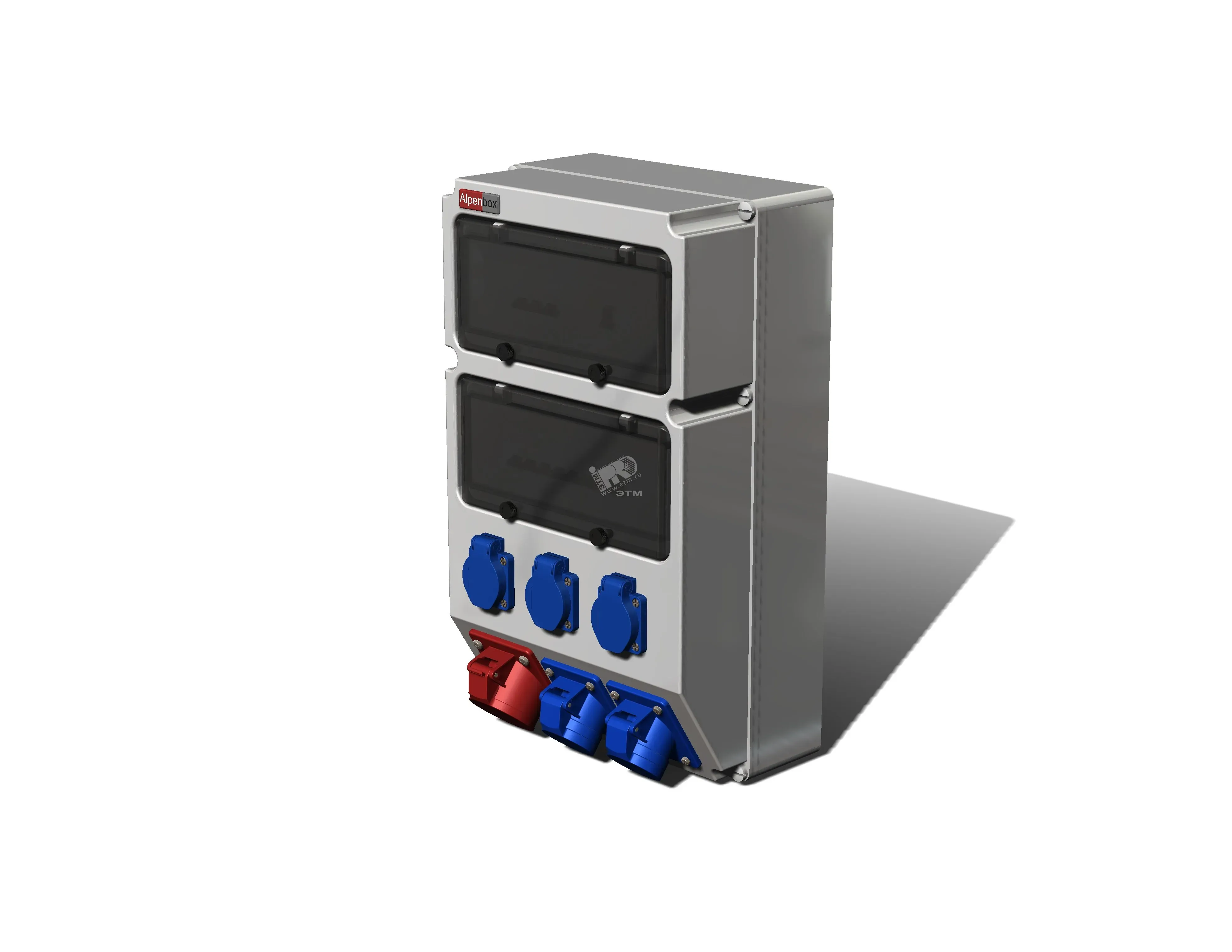 Устройство распределительное настенное пластик IP67 40A корпус 297х504х177 серый AlpenBox 00-00009869