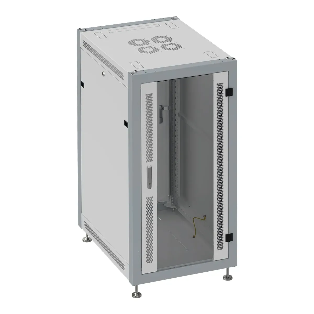 Шкаф монтажный телекоммуникационный напольный 19' 15U передняя дверь стекло. задняя дверь металл. поворотная ручка с замком IP20. 600x600x800mm(ШхГхВ). цвет серый(RAL7035/RAL7000)