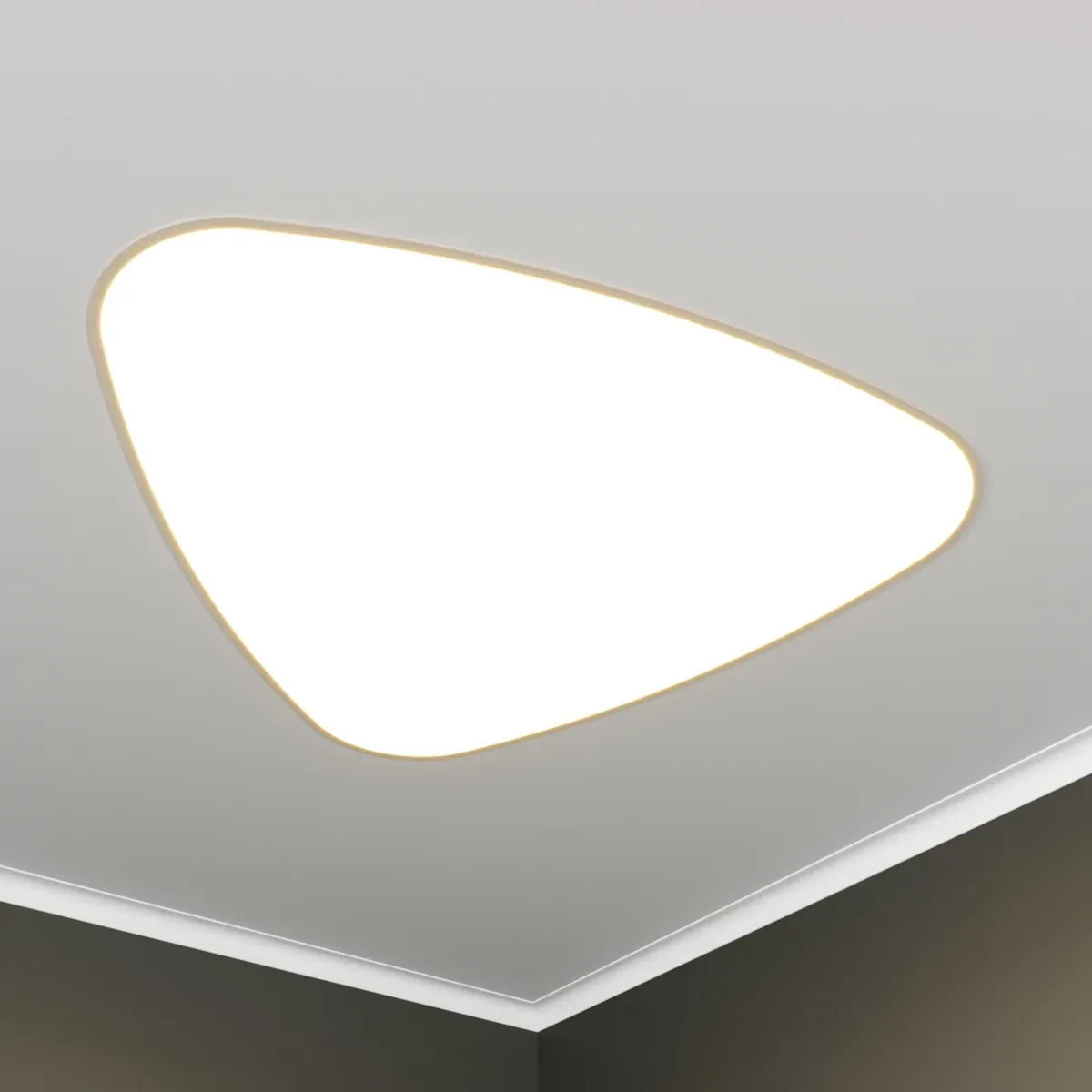 Светильник светодиодный RVE-LBX-LITUS-746-VG (Треугольник Рело закругл. 746х711х110мм 50Вт встраиваемый под шпаклевку 4000K Белый) RVElektro RVE00003613