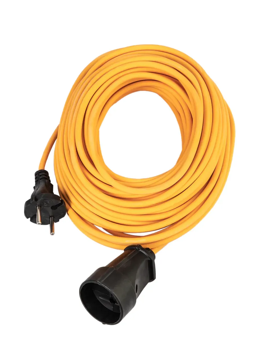 Удлинитель шнур 20м 1 гнездо ПВС 2*0.75 мм 10A 220В 2200Вт Россия УХ10 КОСМОС YSHKsm20m-1g(10A)S