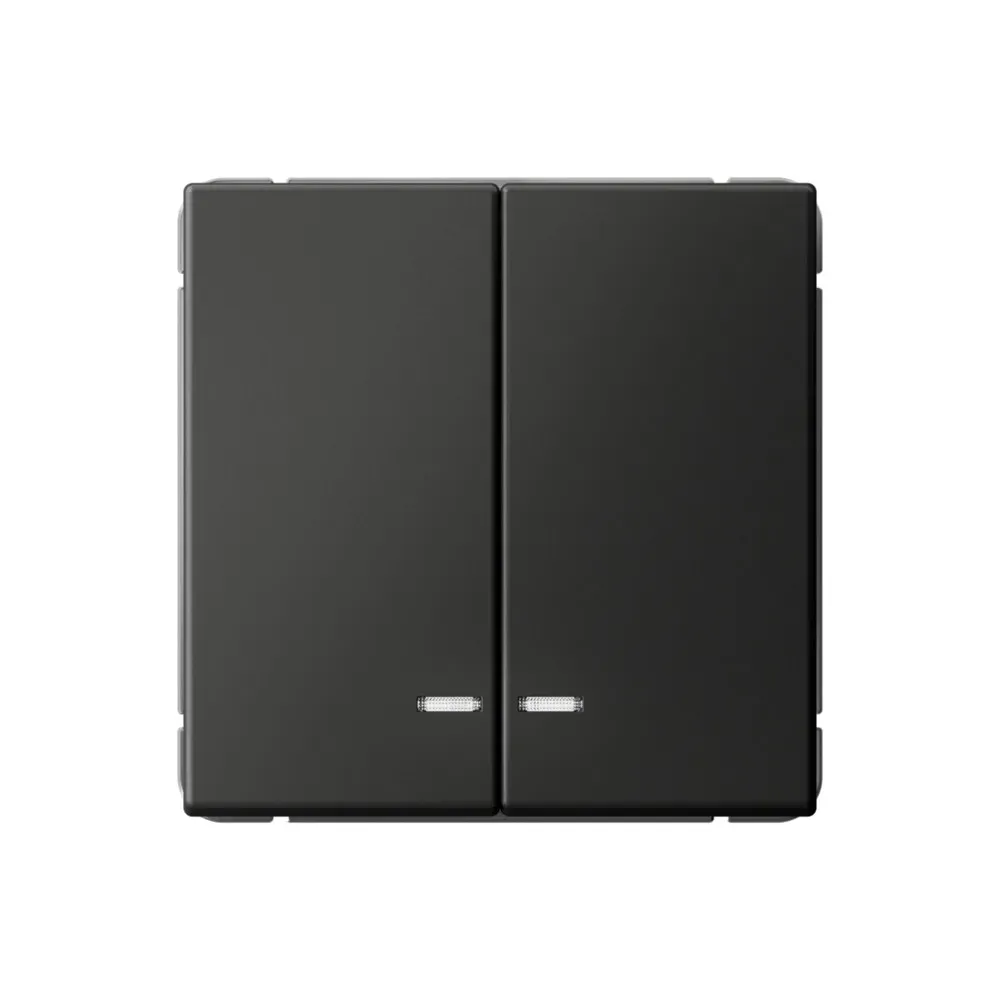 ARTGALLERY 2-клавишный выключатель с подсветкой, сх.5а, 10АХ, механизм, базальт SE (Потенциал) GAL001453