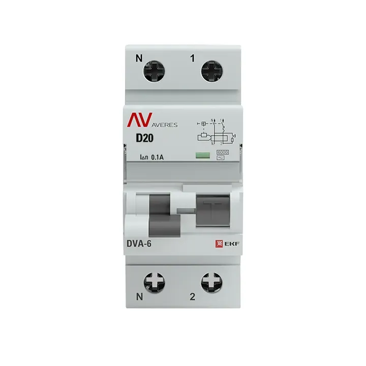 Автомат дифференциальный DVA-6 1P+N 20А (D) 100мА (AC) 6кА AVERES