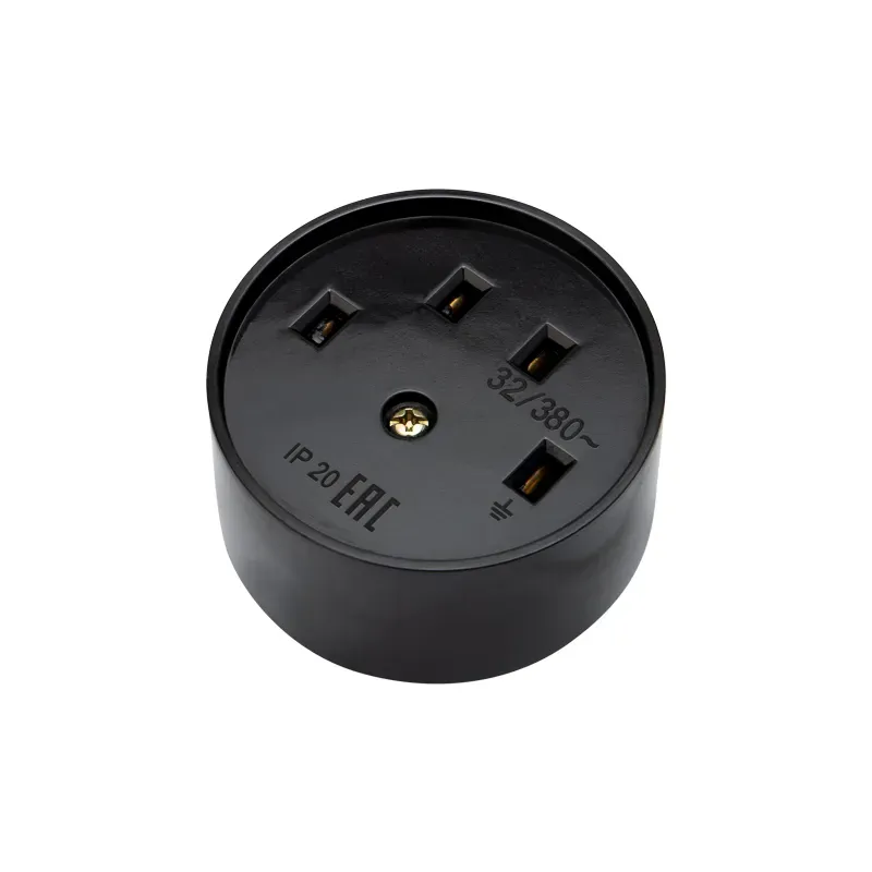 Розетка РШ для электрической плиты 32А, 380В, 3Р+РЕ ОУ черная REXANT REXANT 11-8525