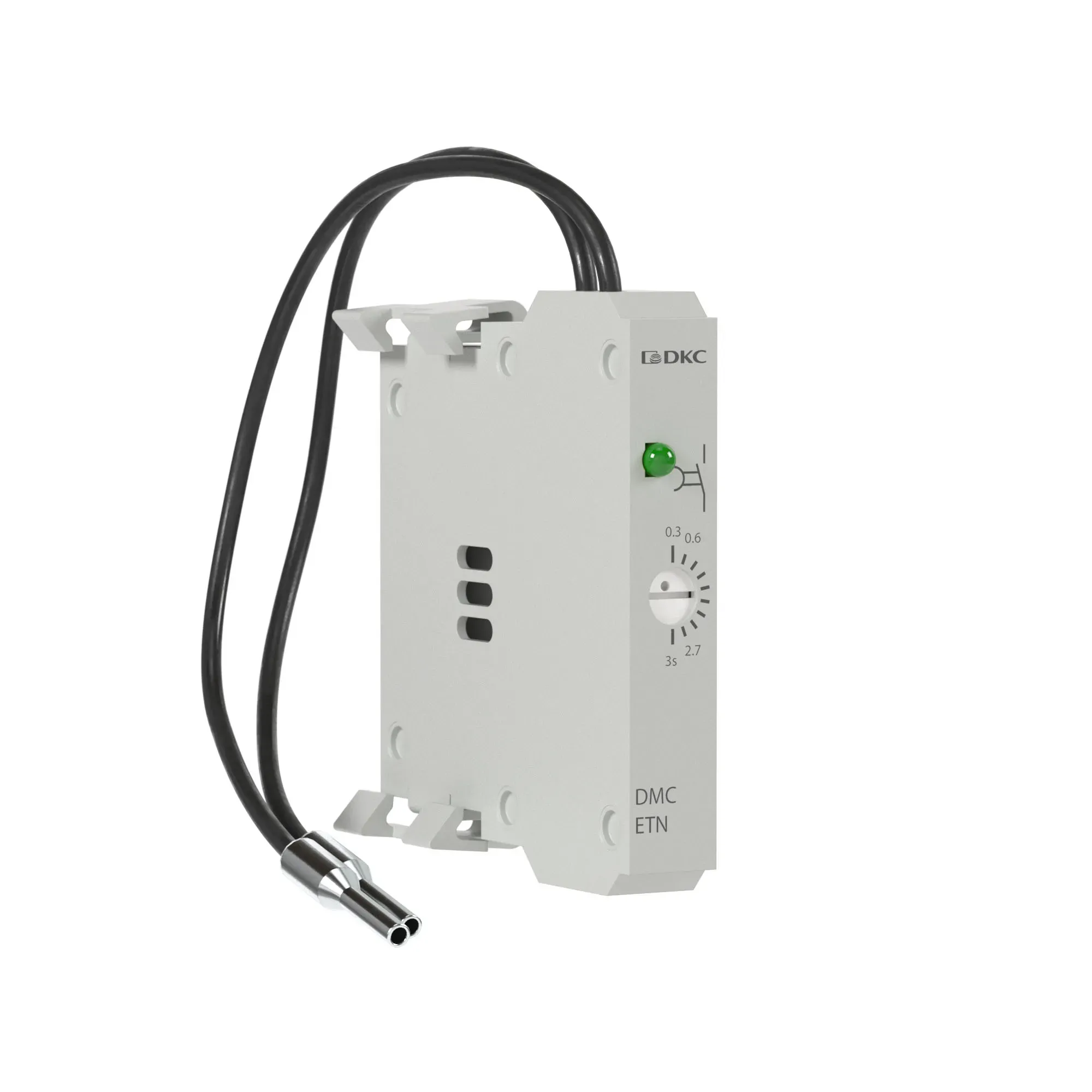 Таймер для миниконтакторов DMC и реле DCR для монтажа справа с задержкой на отключение 0.3-3с 100-240В AC/DC DKC DMCETF03V240