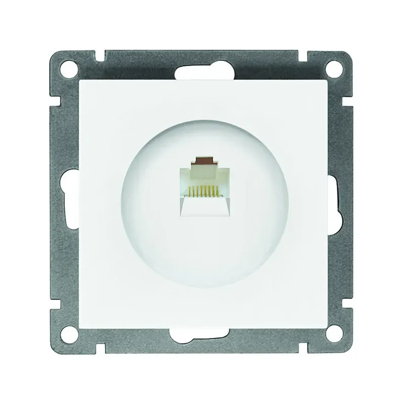 Розетка компьютерная одноместная серия Афина, с/у, 1А, RJ45, белая (еврослот) Универсал A0051