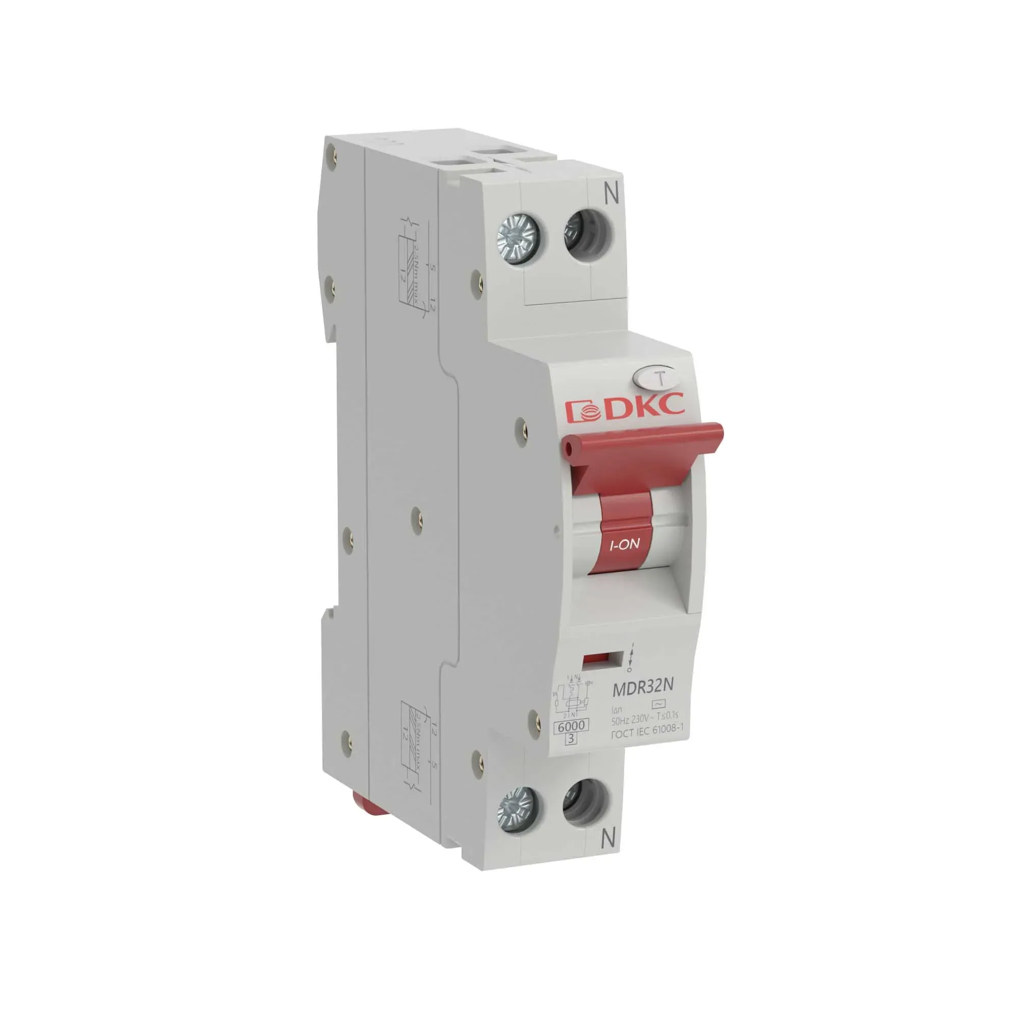 Выключатель автоматический дифференциального тока двухполюсный mdr63n, 10а, 100ма, тип a, c, 6ка, электронный, серии yon max ДКС MDR32N-1N3C10-A