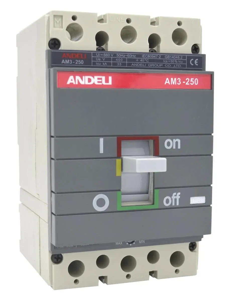 Выключатель автоматический am3-250s 3p 160a 65ka ANDELI ADL06-820