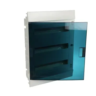 Щит распределительный встраиваемый щрв-п-54 пластиковый mistral41 зеленая прозрачная дверь с клеммами ip41 ABB 1SLM004101A1209