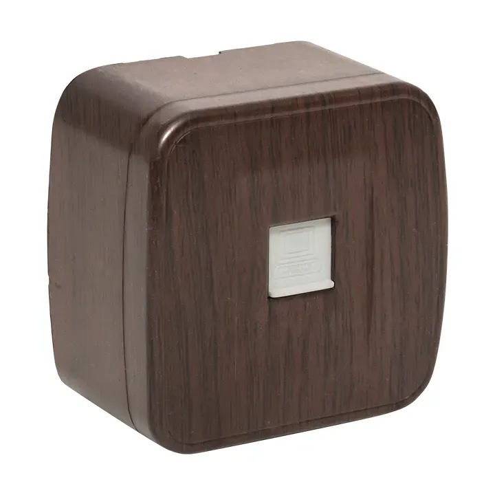 Розетка RJ-45 1-местная ОП Минск 1А 120В темное дерево EKF EGK01-035-40