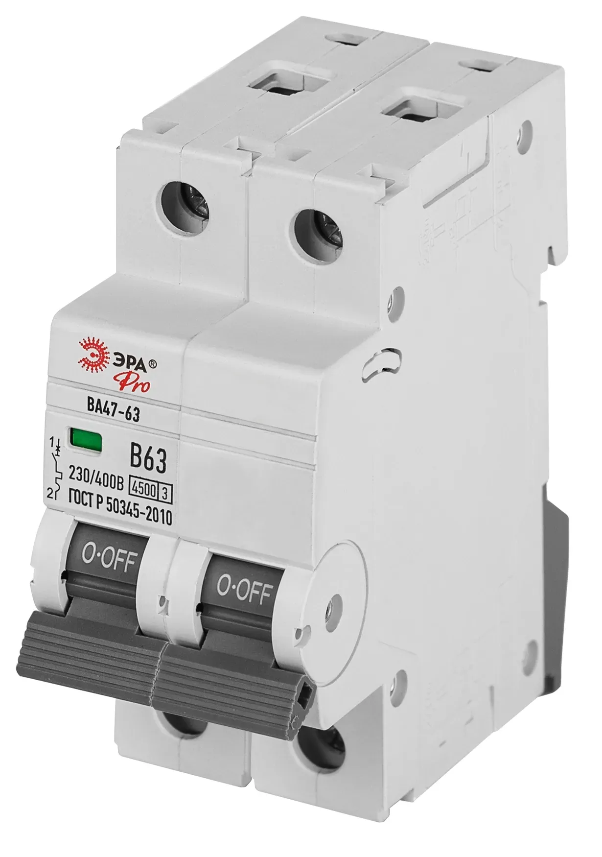 Выключатель автоматический ва47-63 2p 6а кривая c 4,5ка pro va63-2p06c4.5 эра ЭРА Б0059418