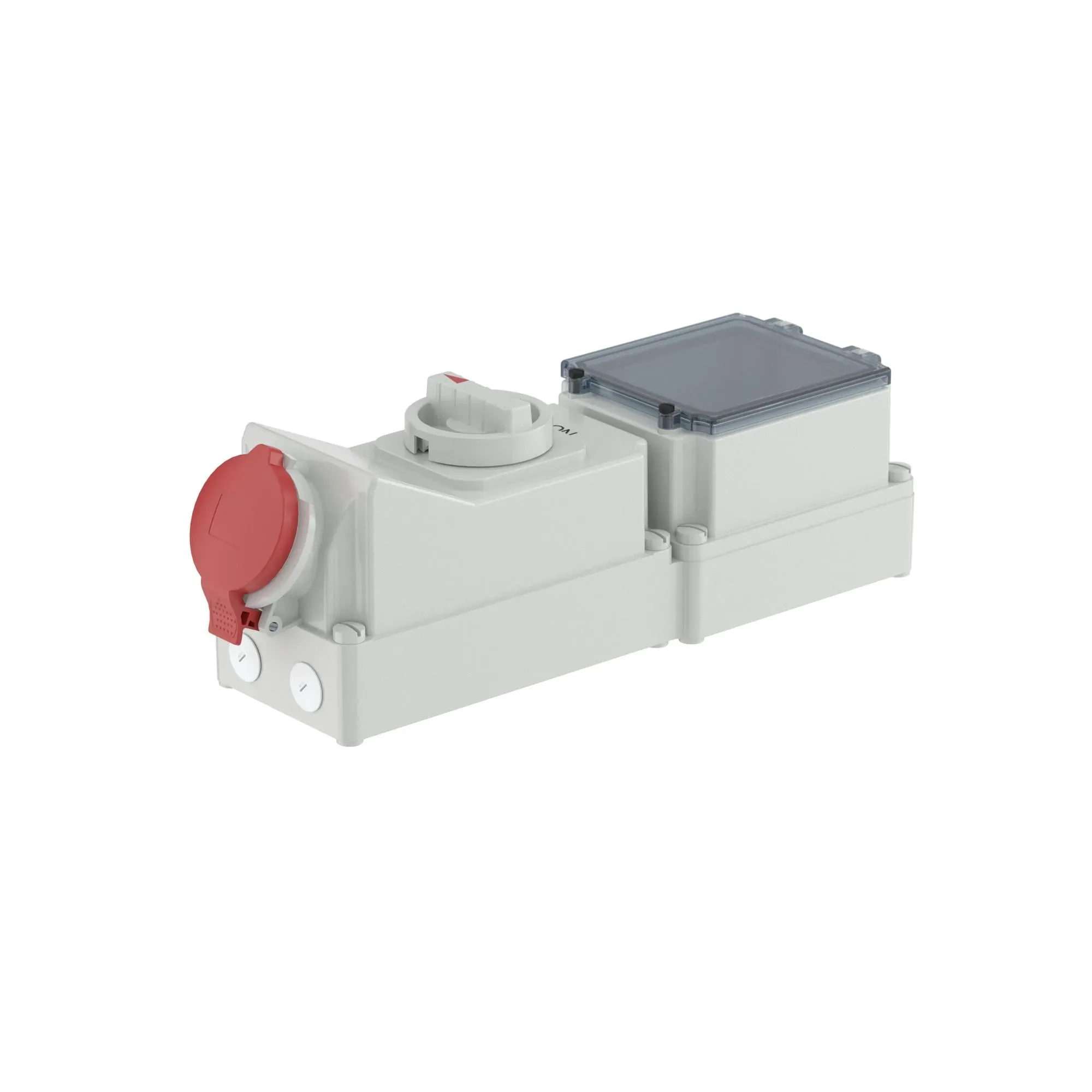 Розетка наружной установки с механической блокировкой и din-рейкой на 6 модулей ip44 32a 3p+e+n 400в ДКС DIS5673287