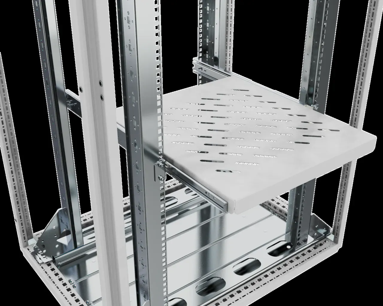 Полка для 19-дюймового оборудования выдвижная RS52 60.60 1U перфорированная УЗОЛА UR14010006060
