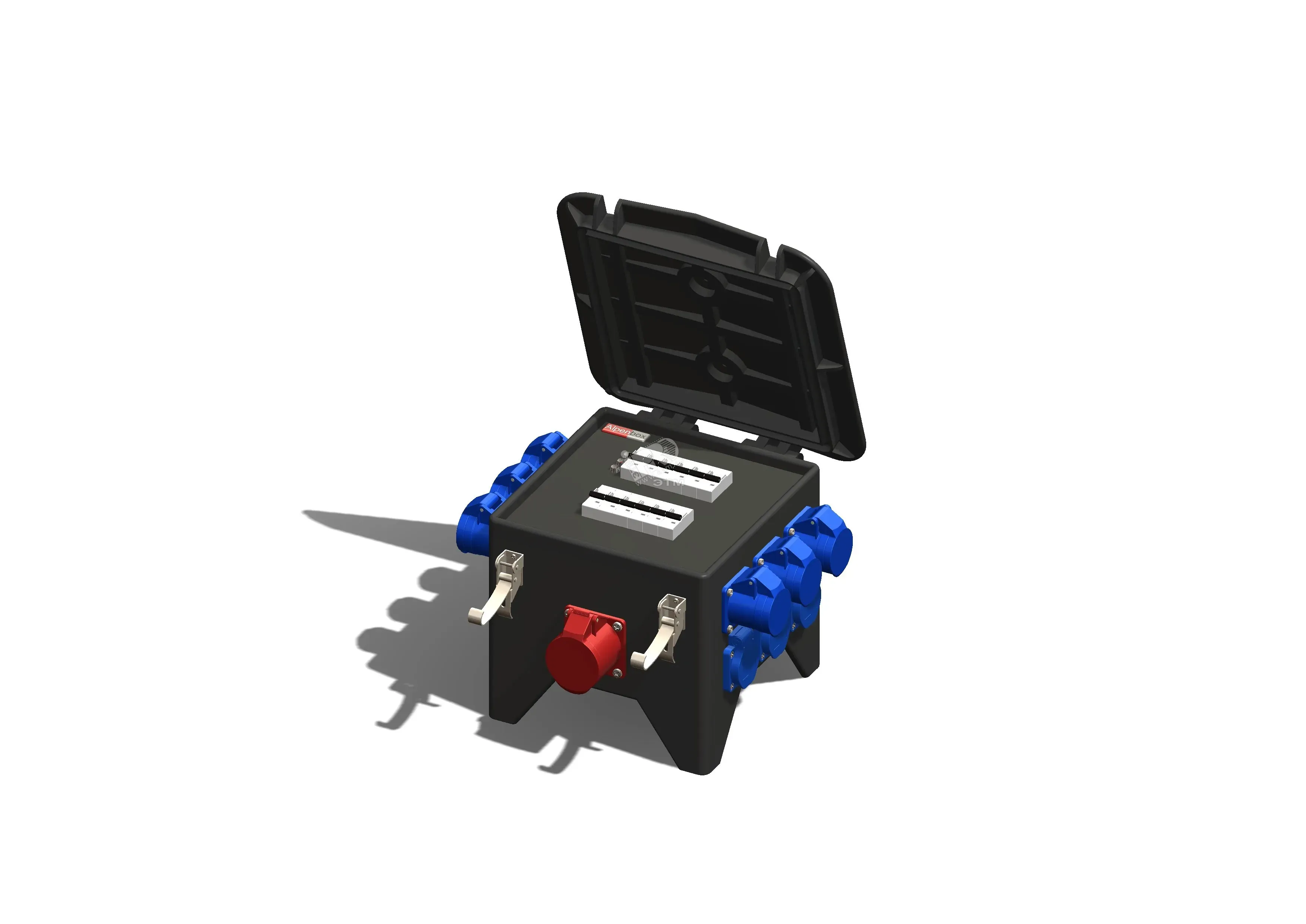 Устройство распределительное переносное твердая резина IP44 32A корпус 320х320х320 черный AlpenBox 00-00001828