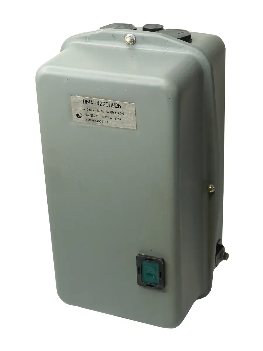 ПМА-4220 У2 В, 380В, 2з+2р, 63А, нереверсивный, с реле РТТ-221П 53,5-63,0А, в корпусе IP54, с кнопкой R, пускатель электромагнитный  (ЭТ) Электротехник ET002750