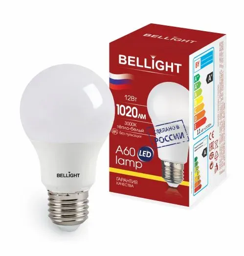 Лампа светодиодная led 12вт е27 220 3000к 1020лм bellight BELLIGHT 88297789