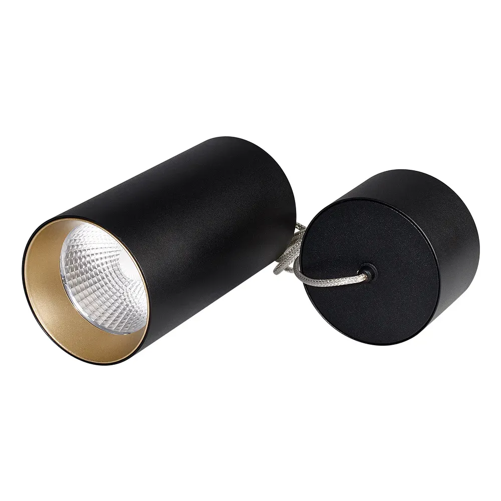 Светильник подвесной SP-POLO-R85-2-15W Day White 40deg (Black, Gold Ring) (ARL, IP20 Металл, 3 года) Arlight 022959