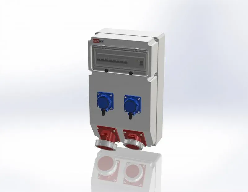 Устройство распределительное настенное пластик IP44, 63A, корпус 297х504х177, серый AlpenBox 00-00013571