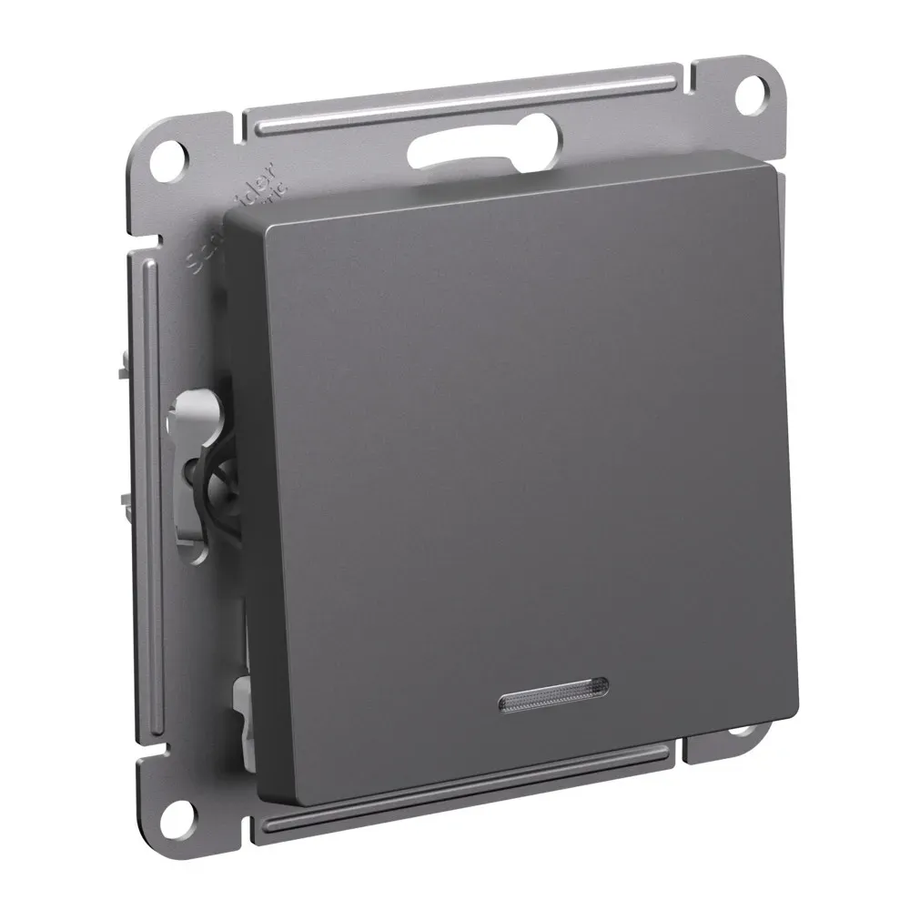 ATLASDESIGN 1-клавишный ВЫКЛЮЧАТЕЛЬ с подсветкой, сх.1а, 10АХ, механизм, БАЗАЛЬТ SE (Потенциал) ATN001413