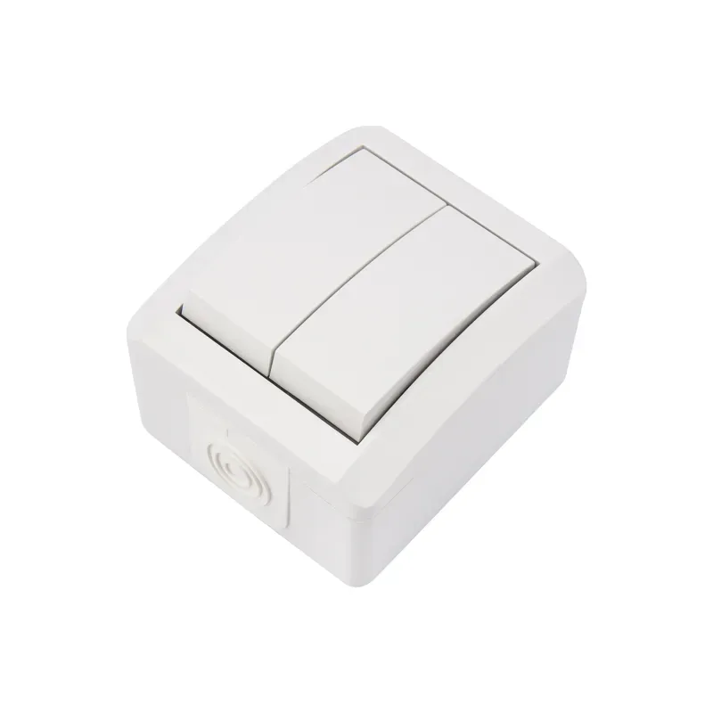 Выключатель двухклавишный INDUSTRIAL IP54, о/у, белый REXANT KR-78-0832