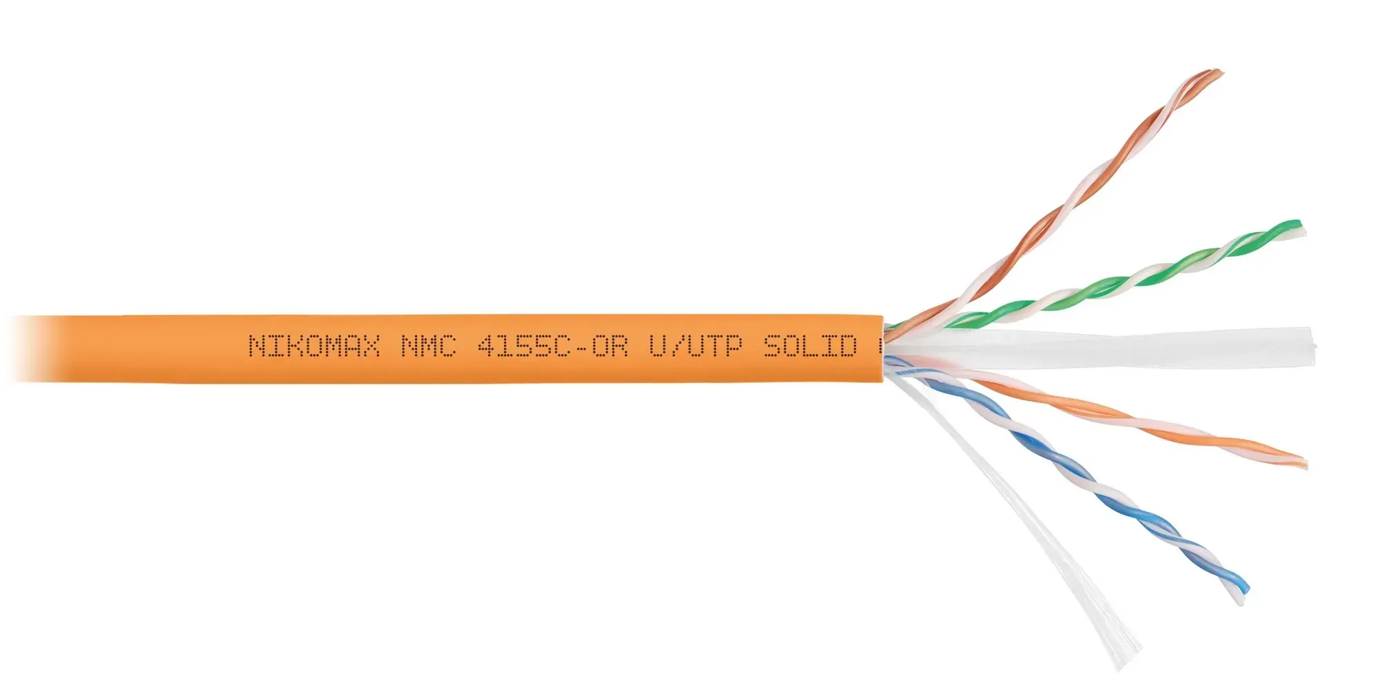 Витая пара U/UTP 4 пары Кат 6a solid BC AWG23 (0.57мм) IN LSZH нг(А)-HF оранжевый 500м